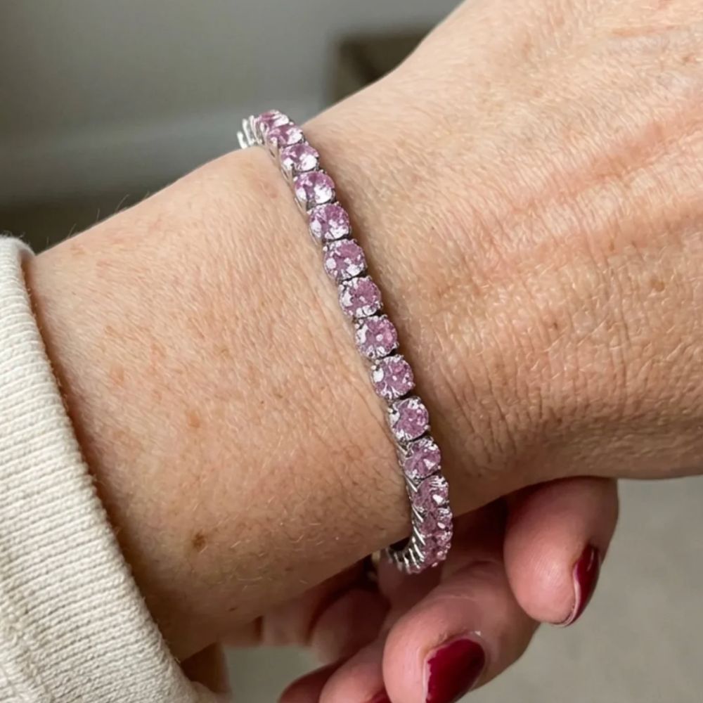 Pink Sapphir Tennis Armbånd