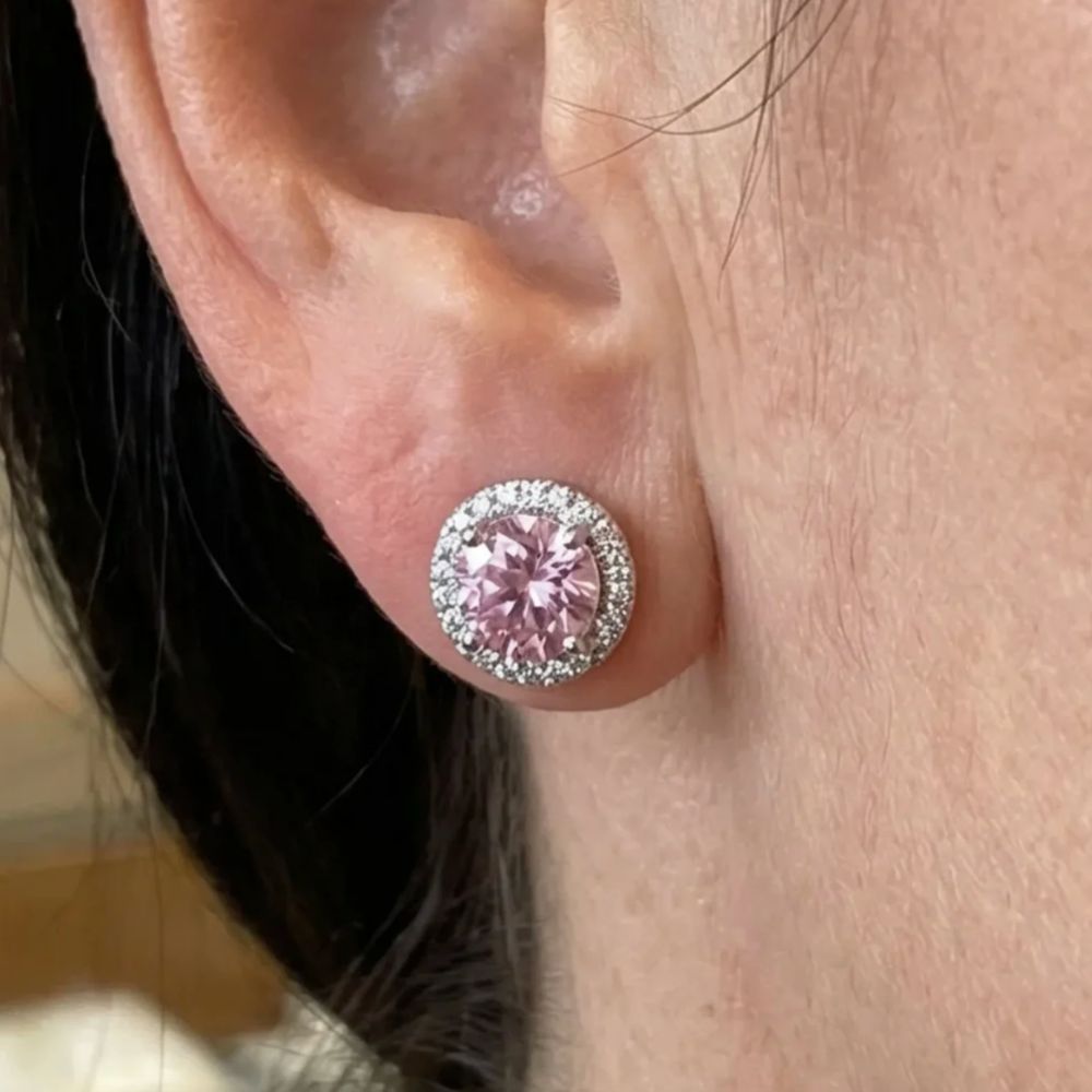 Pink Runde Pave Studs