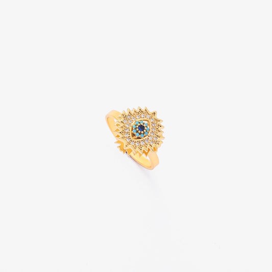 Sapphire Sunburst Rotationsring | Guld
