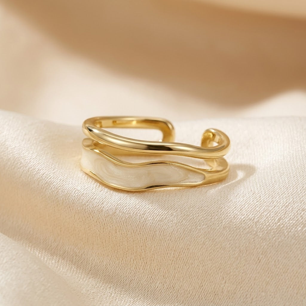 Skulpturel Indhyllet Ring i Guld