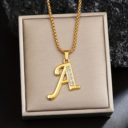 Krystal Accent Initial Halskæde | Guld