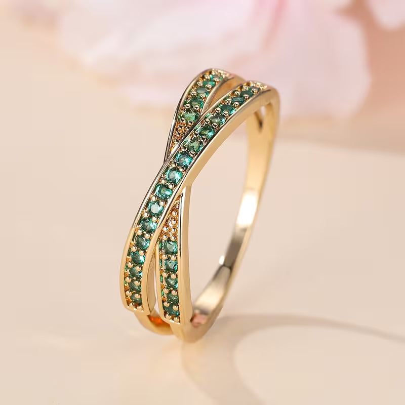 Esmeralda Flow Ring | Guld