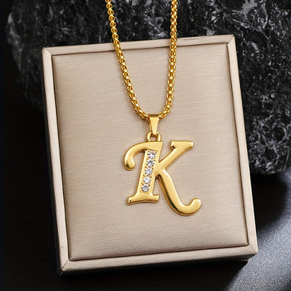 Krystal Accent Initial Halskæde | Guld
