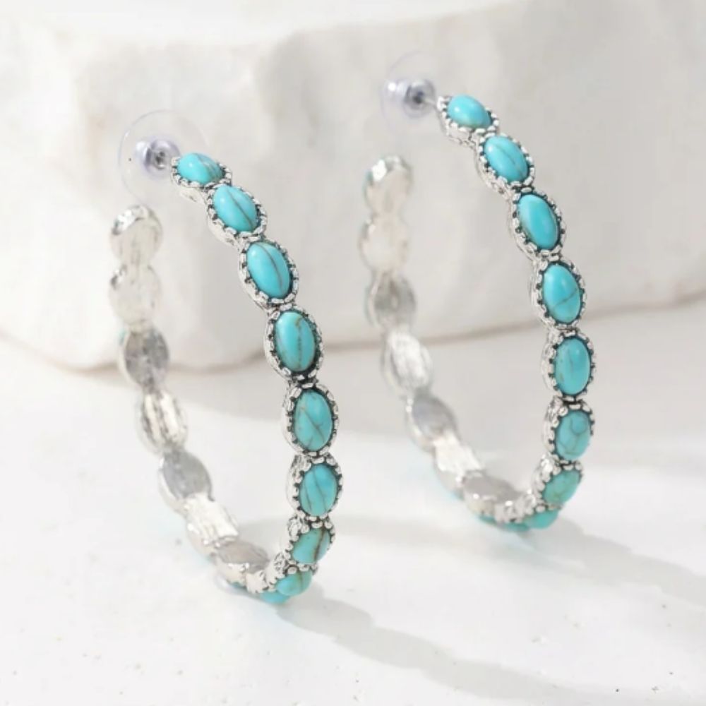 Vintage Bohemske Turquoise Cirkelsmykker