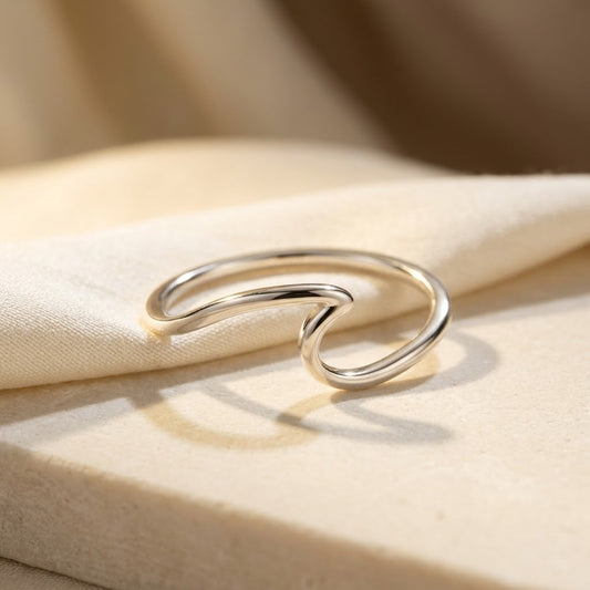 Minimalistisk Åben Ring i Sølv