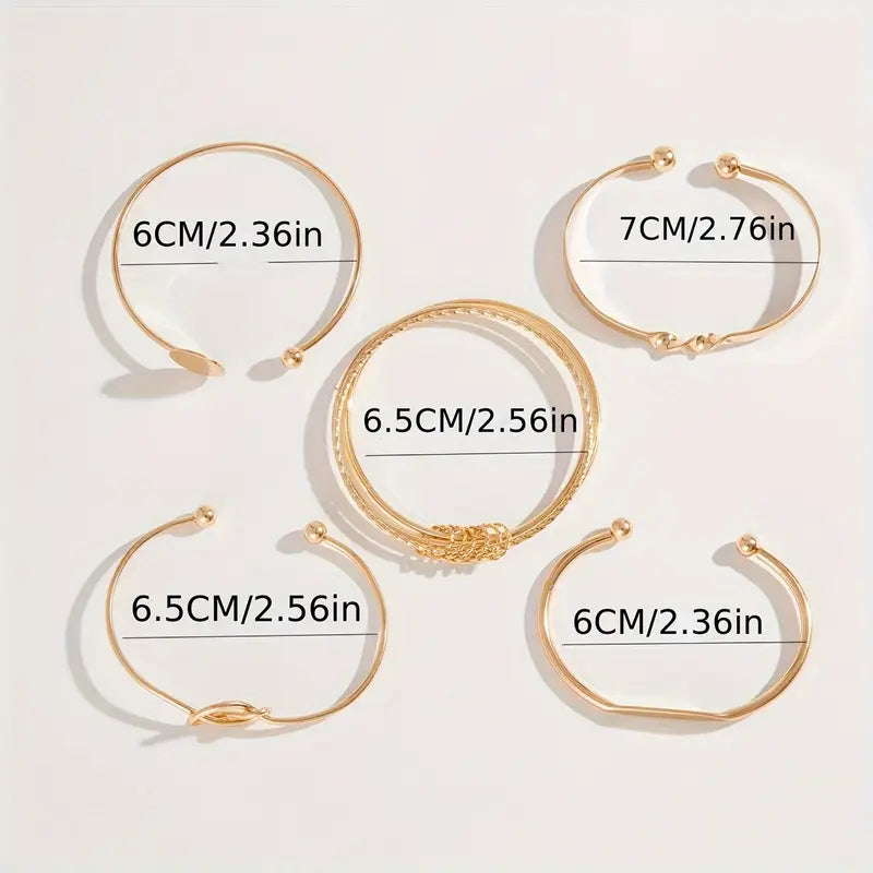Sæt de Pulseras Elegancia Anudada | Guld