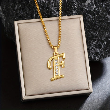 Krystal Accent Initial Halskæde | Guld