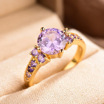 Amethyst Cluster Ring i Guld