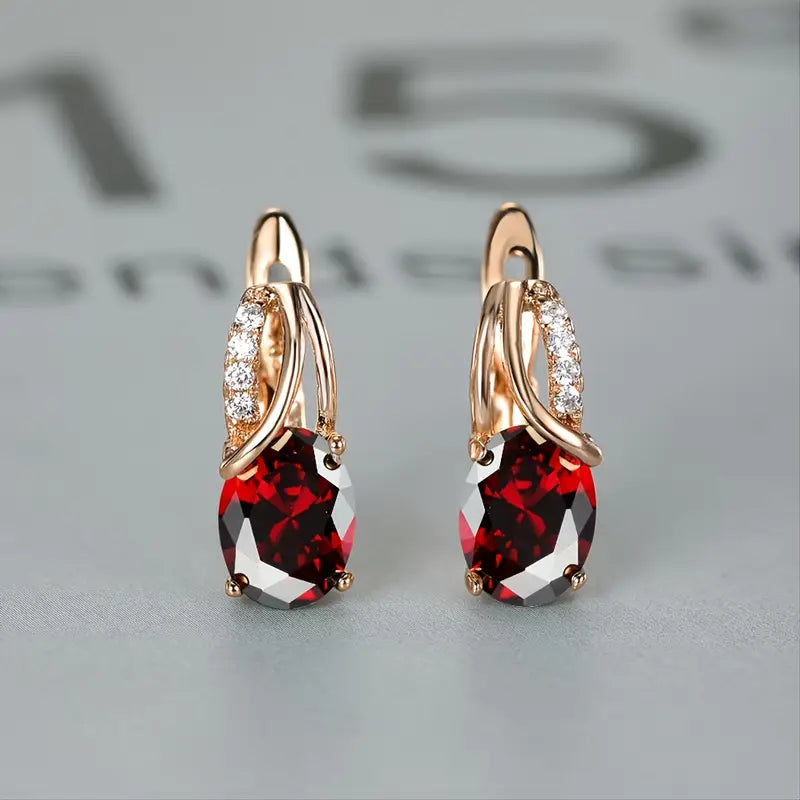 Veressa Ruberine Gold Earrings
