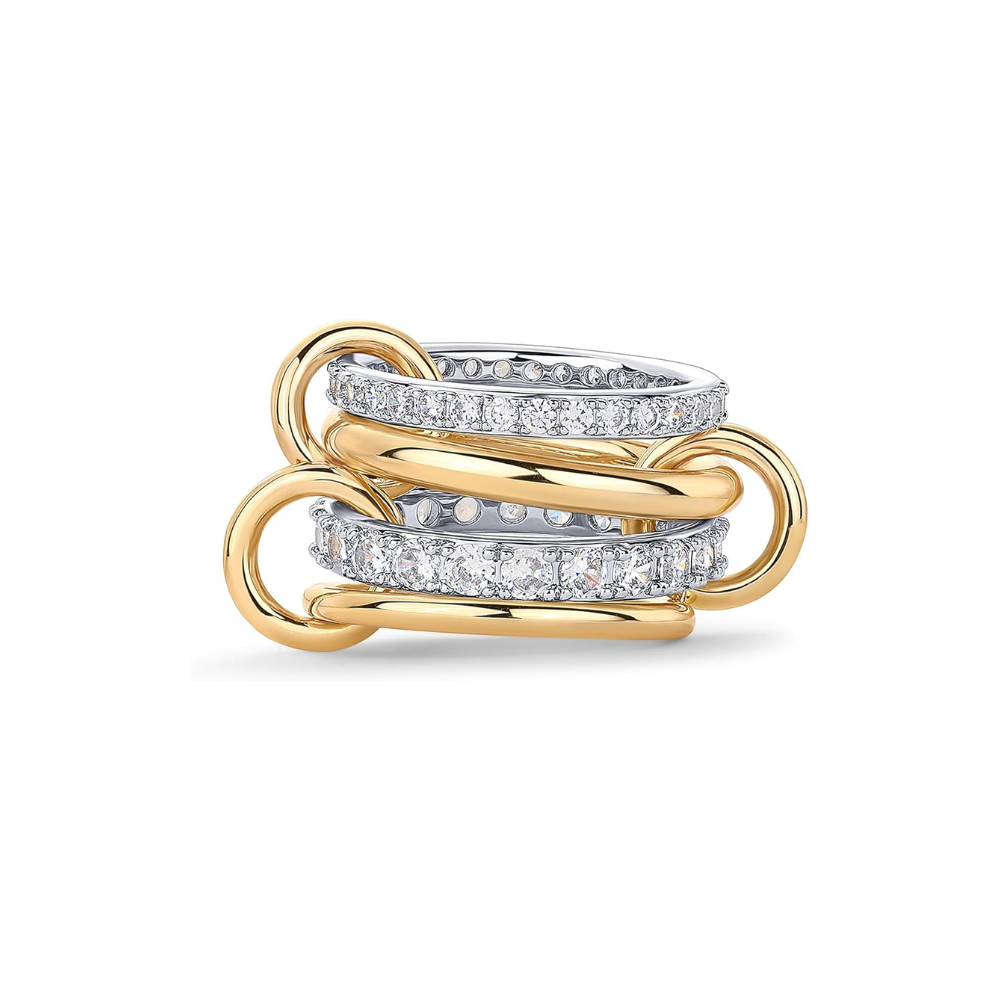 Sammenflettede Staple Ringe | Guld