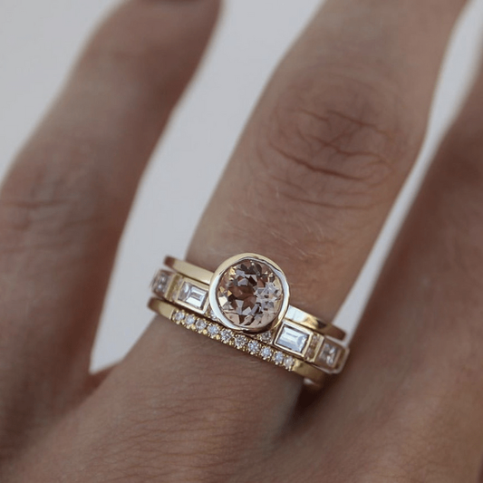 Solitær Ring med Guldindfatning