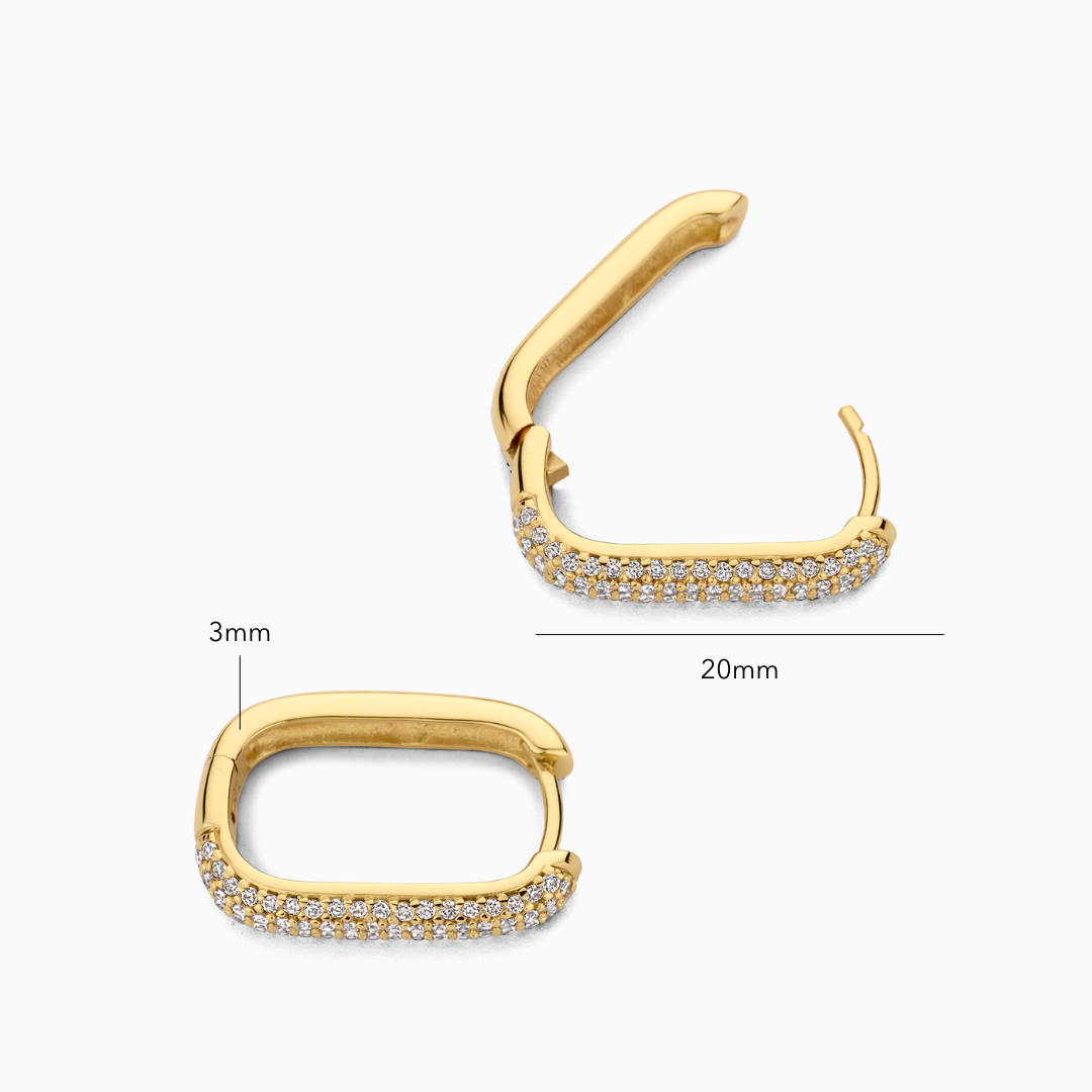 Aretes i Argolla Pavé Ikon | Guld